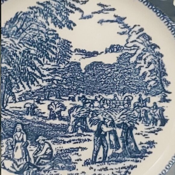 Bread Plate- Currier & Ives by Royal USA - Wheat Harvest - Picture 3 of 5